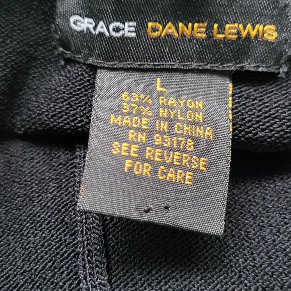 Vintage 90s Black Cross-Over Embroidered V-Neck T-Shit and Skirt